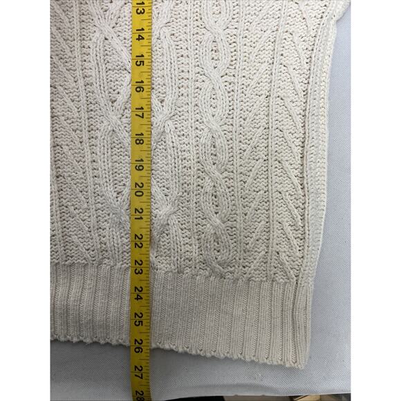 Bushwacker USA Womens Cable Knit Turtleneck Sweater Size Medium White - Picture 7 of 8